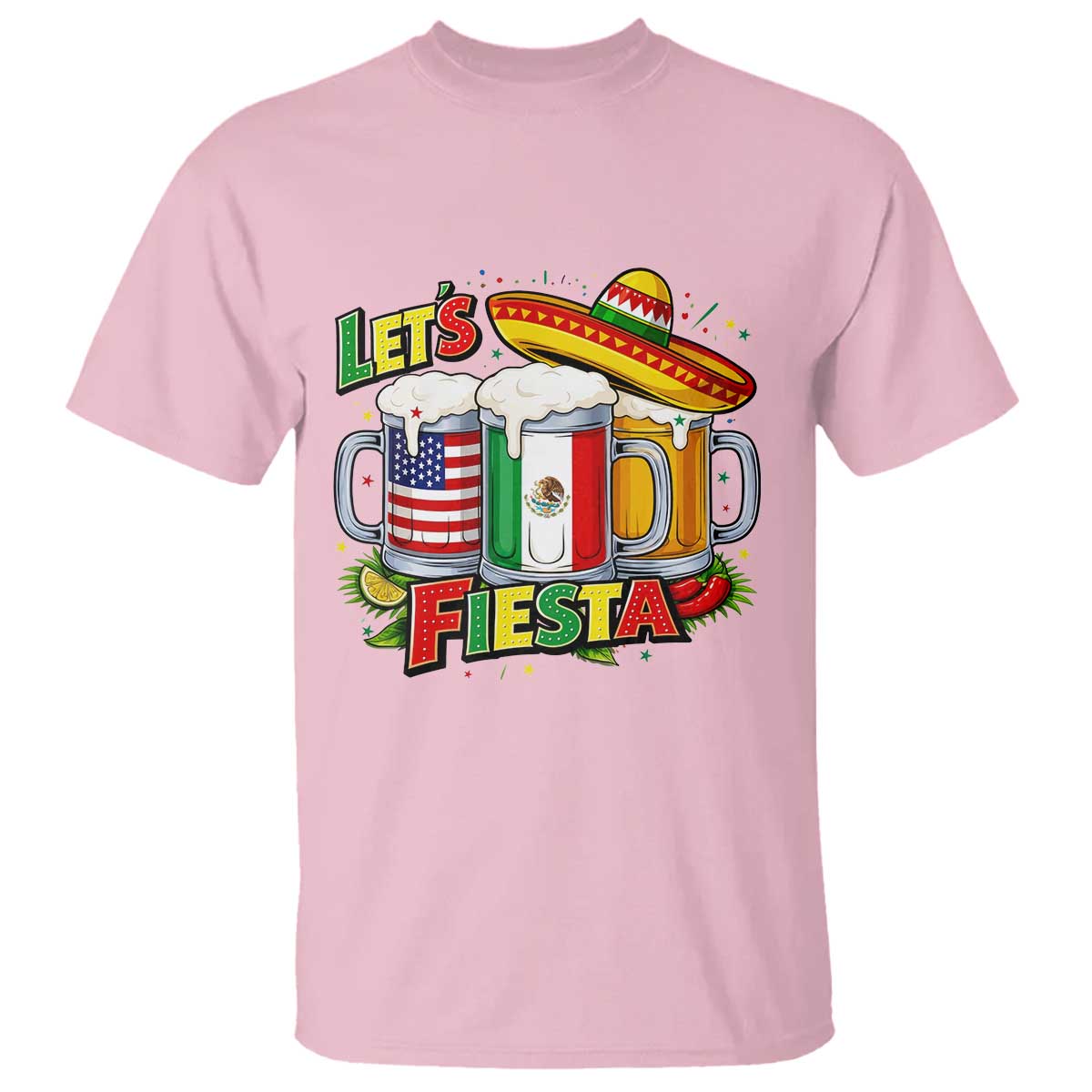 Funny Beer Drinking Cinco De Mayo Party Gift T Shirt Lets Fiesta