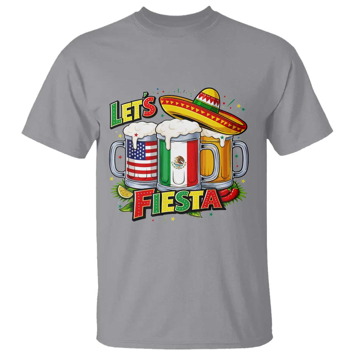 Funny Beer Drinking Cinco De Mayo Party Gift T Shirt Lets Fiesta