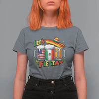 Funny Beer Drinking Cinco De Mayo Party Gift T Shirt For Women Lets Fiesta