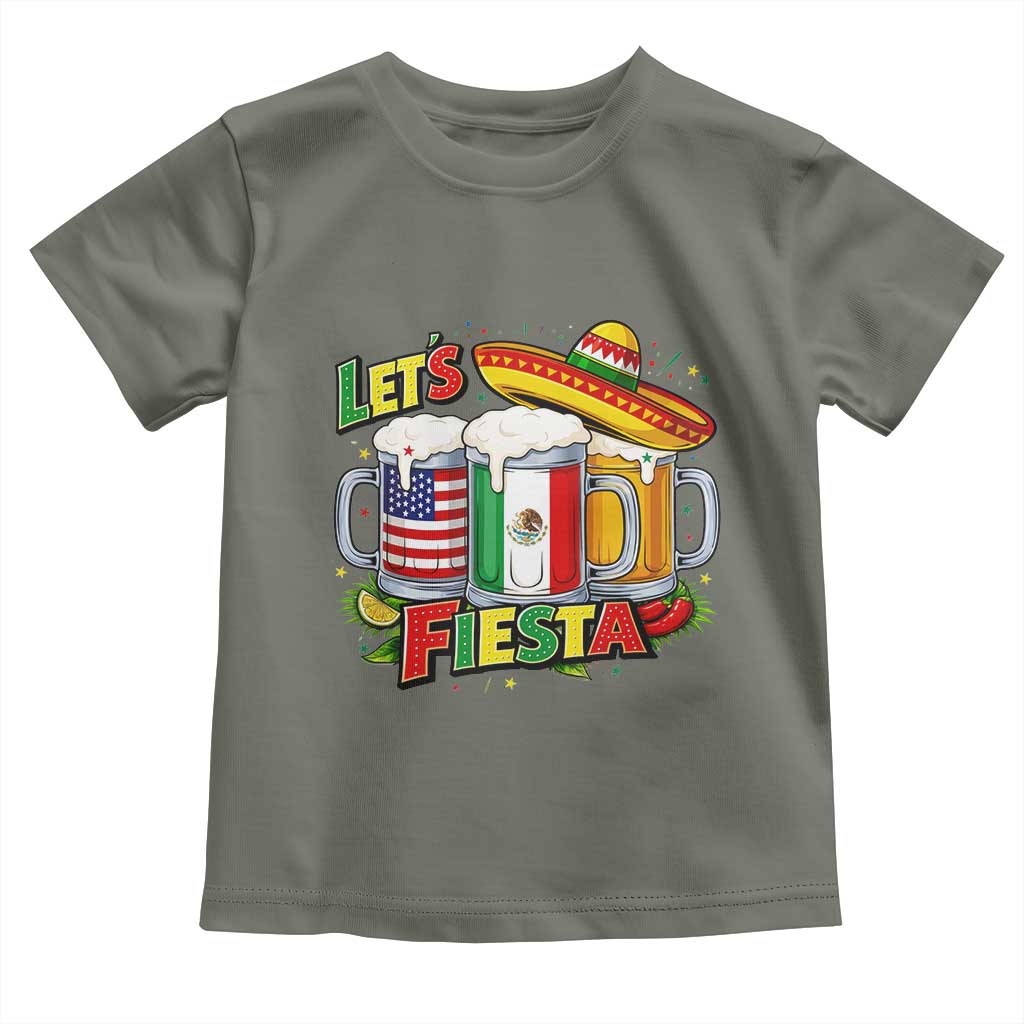 Funny Beer Drinking Cinco De Mayo Party Gift Toddler T Shirt Lets Fiesta