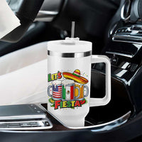 Funny Beer Drinking Cinco De Mayo Party Gift Tumbler With Handle Lets Fiesta
