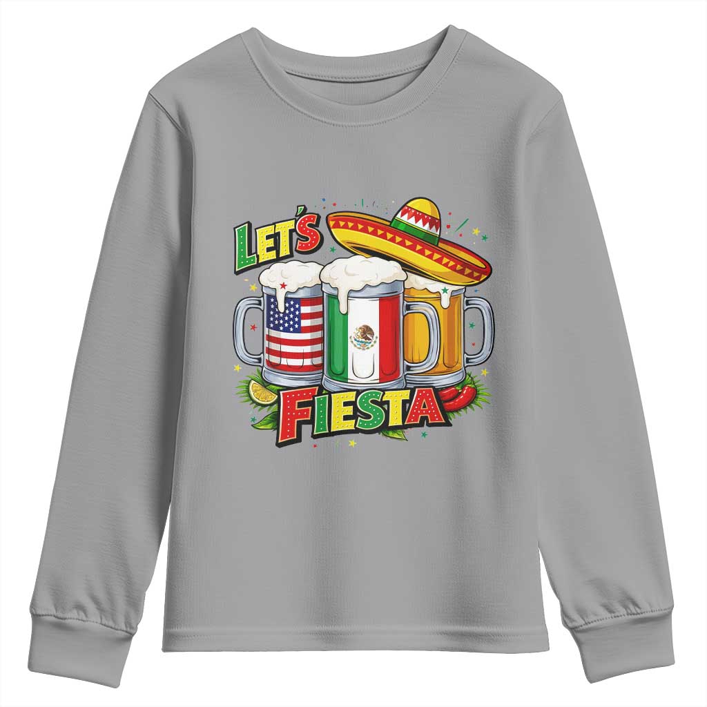 Funny Beer Drinking Cinco De Mayo Party Gift Youth Sweatshirt Lets Fiesta