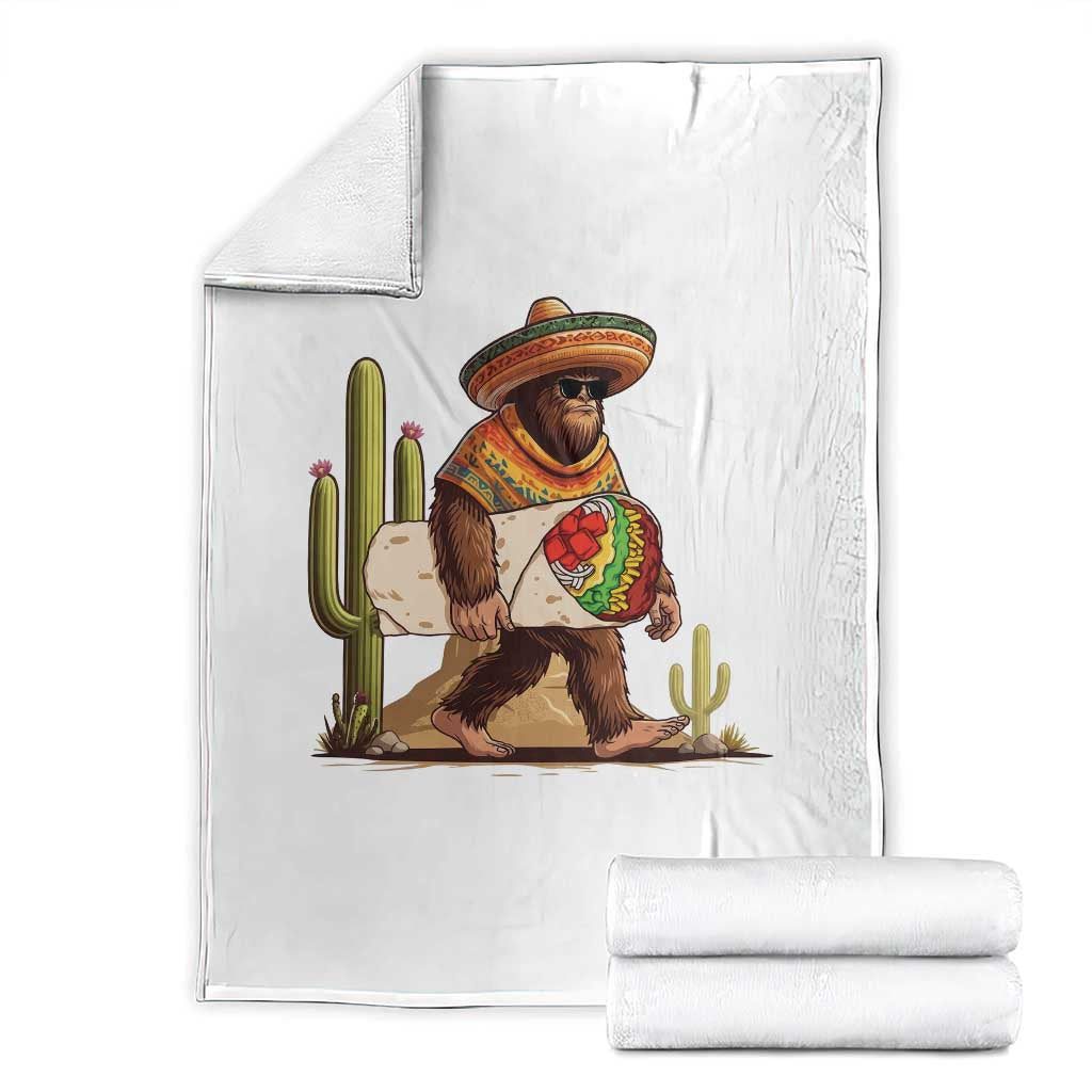 Funny Cinco De Mayo Bigfoot Burrito Lover Gift Throw Blanket