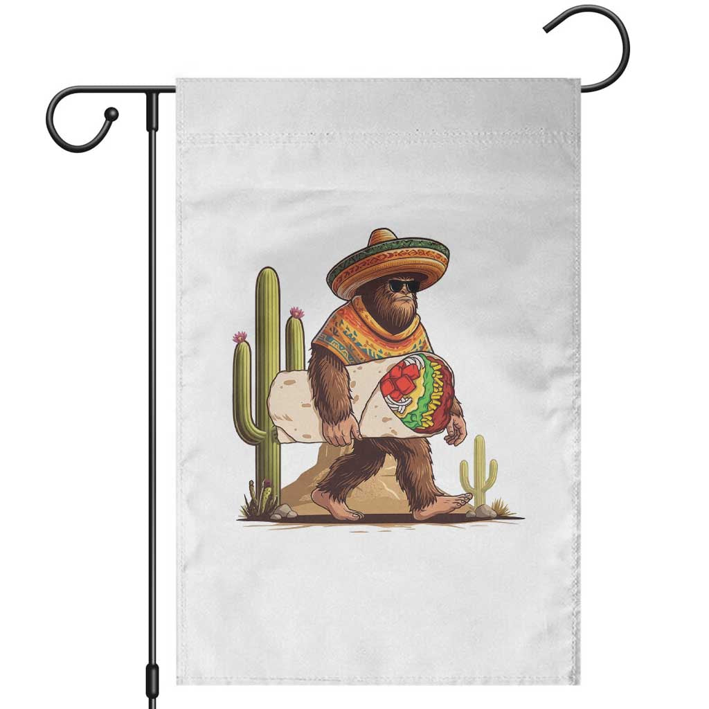 Funny Cinco De Mayo Bigfoot Burrito Lover Gift Garden Flag