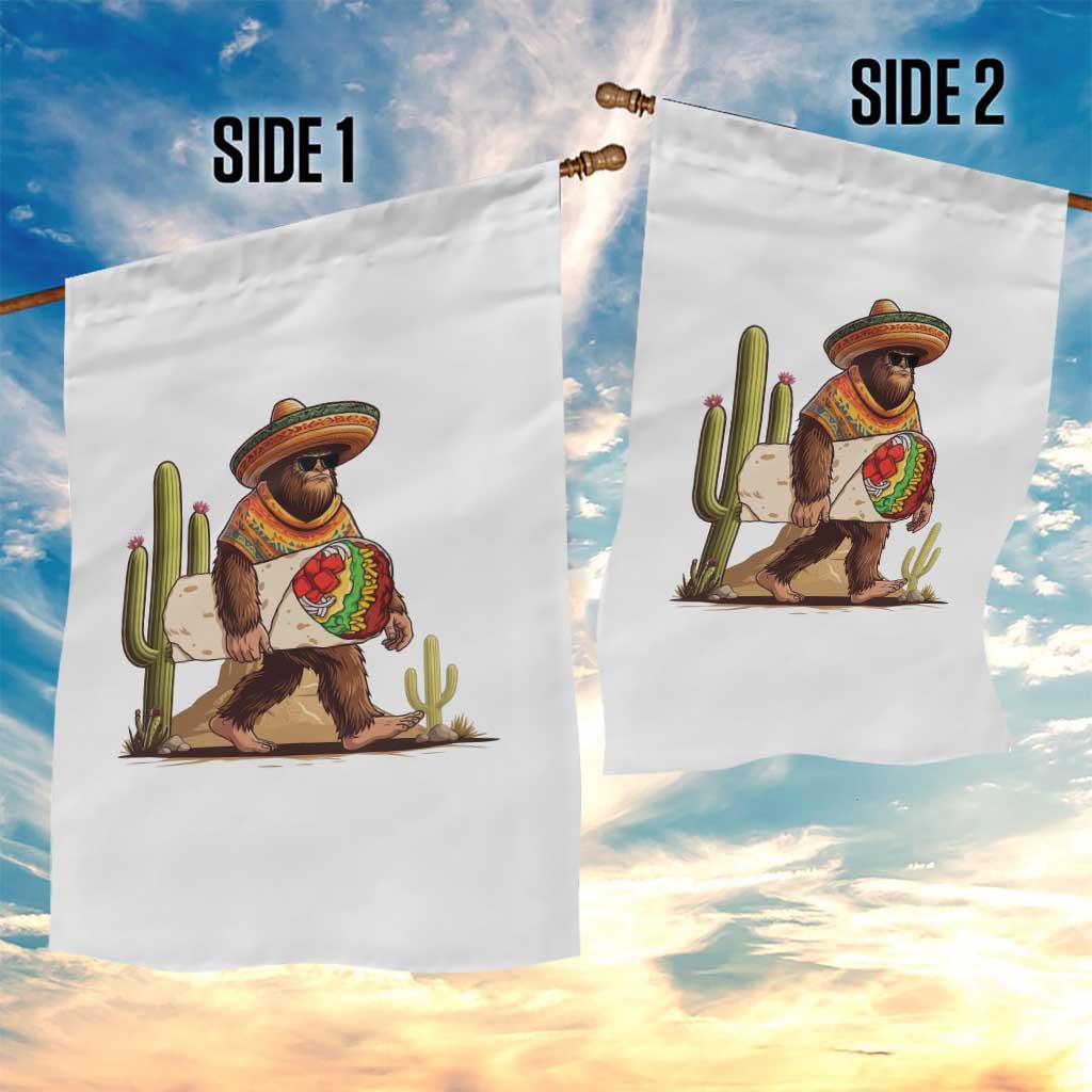 Funny Cinco De Mayo Bigfoot Burrito Lover Gift Garden Flag