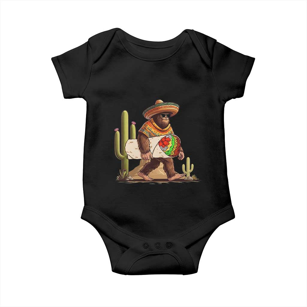 Funny Cinco De Mayo Bigfoot Burrito Lover Gift Baby Onesie