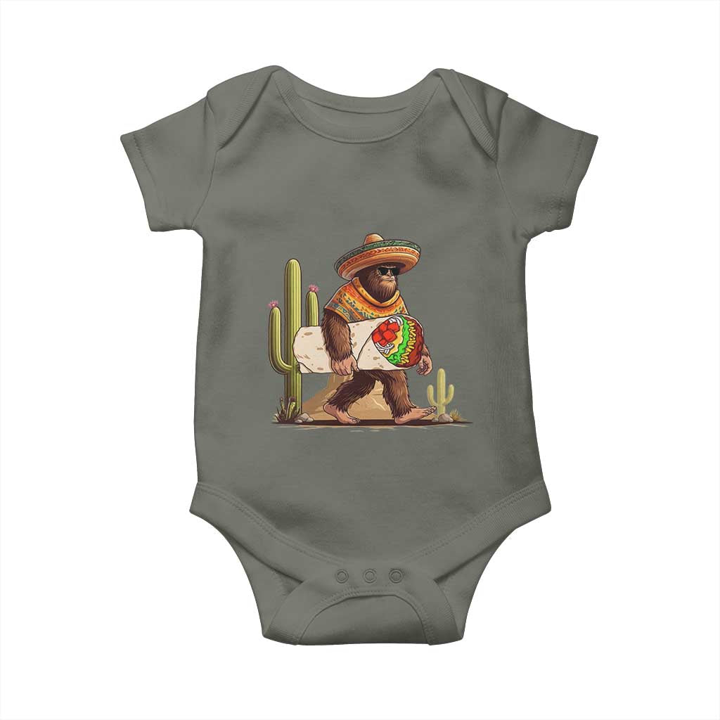 Funny Cinco De Mayo Bigfoot Burrito Lover Gift Baby Onesie