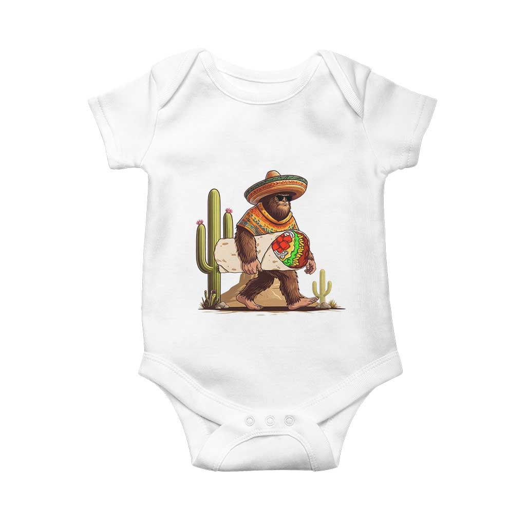 Funny Cinco De Mayo Bigfoot Burrito Lover Gift Baby Onesie