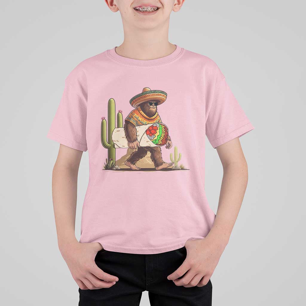 Funny Cinco De Mayo Bigfoot Burrito Lover Gift T Shirt For Kid