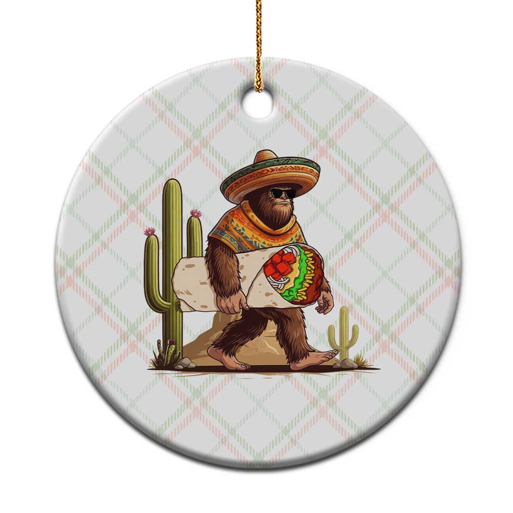 Funny Cinco De Mayo Bigfoot Burrito Lover Gift Ceramic Ornament
