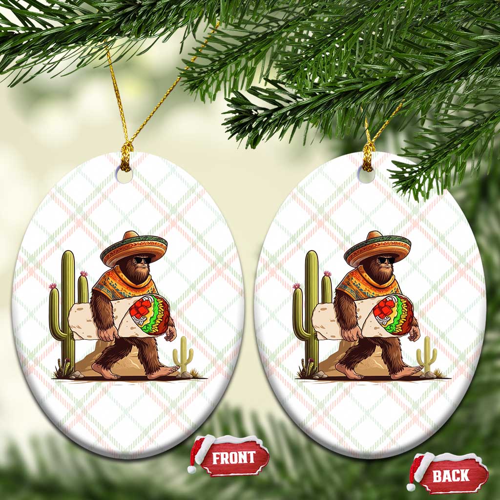 Funny Cinco De Mayo Bigfoot Burrito Lover Gift Ceramic Ornament