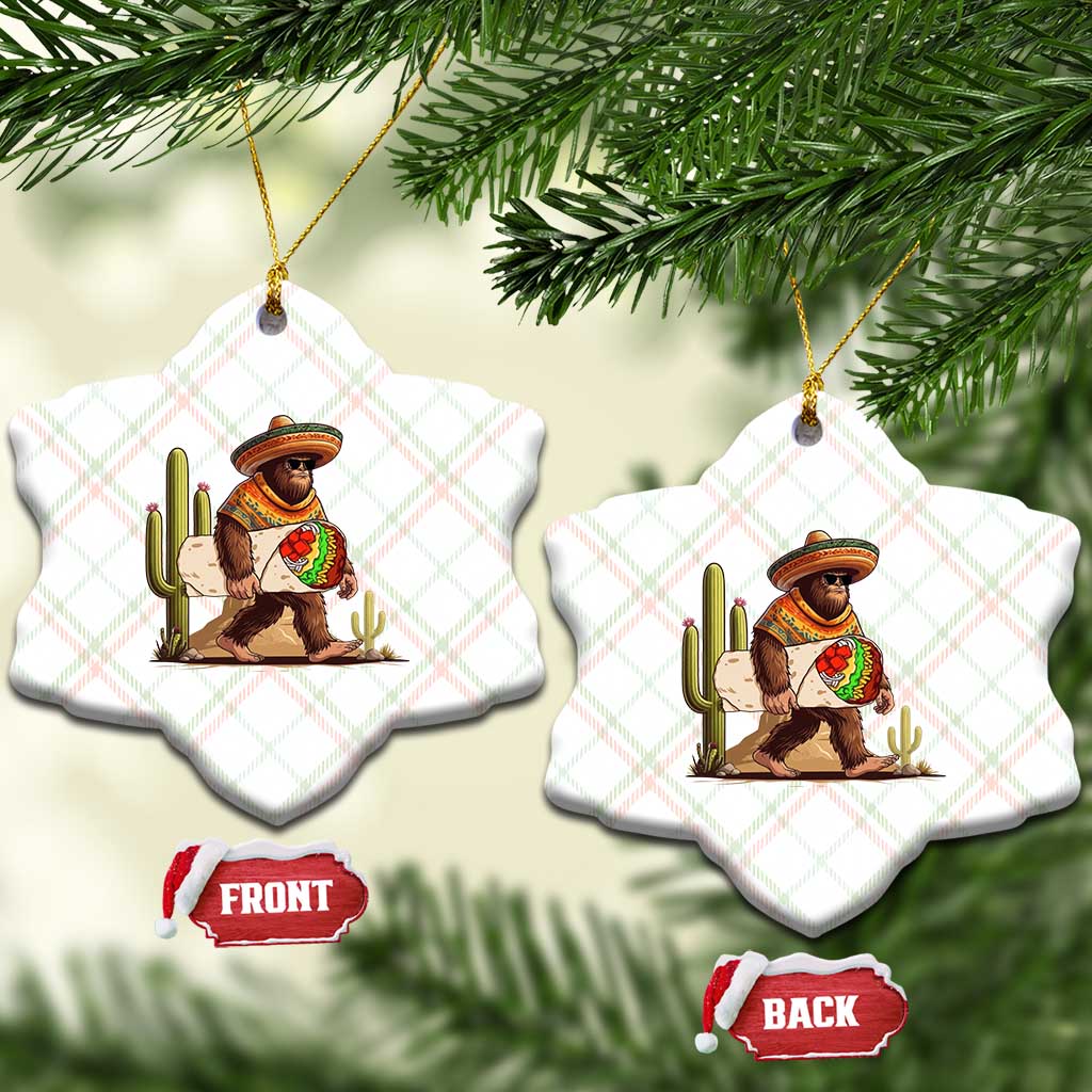 Funny Cinco De Mayo Bigfoot Burrito Lover Gift Ceramic Ornament
