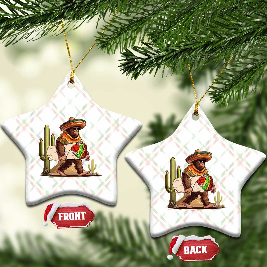 Funny Cinco De Mayo Bigfoot Burrito Lover Gift Ceramic Ornament
