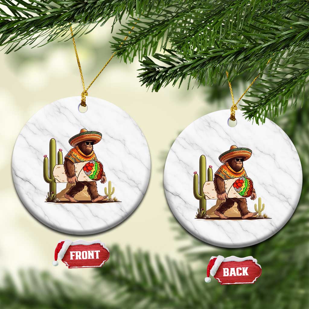 Funny Cinco De Mayo Bigfoot Burrito Lover Gift Ceramic Ornament