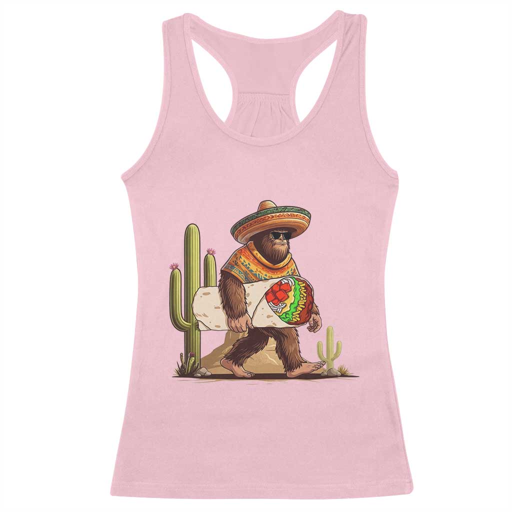 Funny Cinco De Mayo Bigfoot Burrito Lover Gift Racerback Tank Top