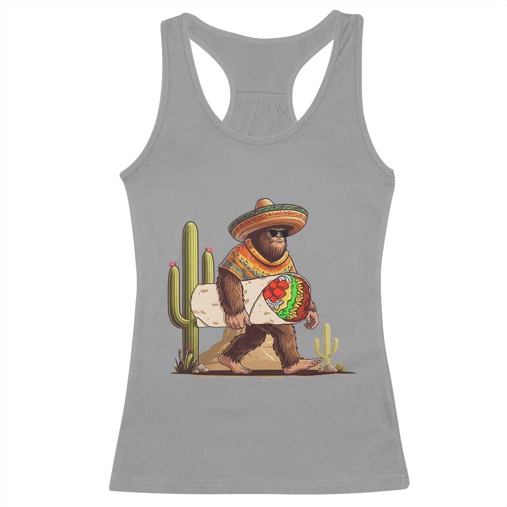 Funny Cinco De Mayo Bigfoot Burrito Lover Gift Racerback Tank Top