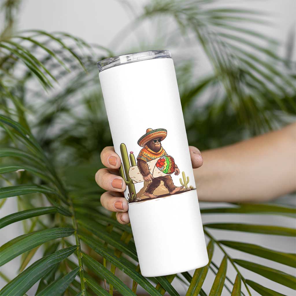 Funny Cinco De Mayo Bigfoot Burrito Lover Gift Skinny Tumbler
