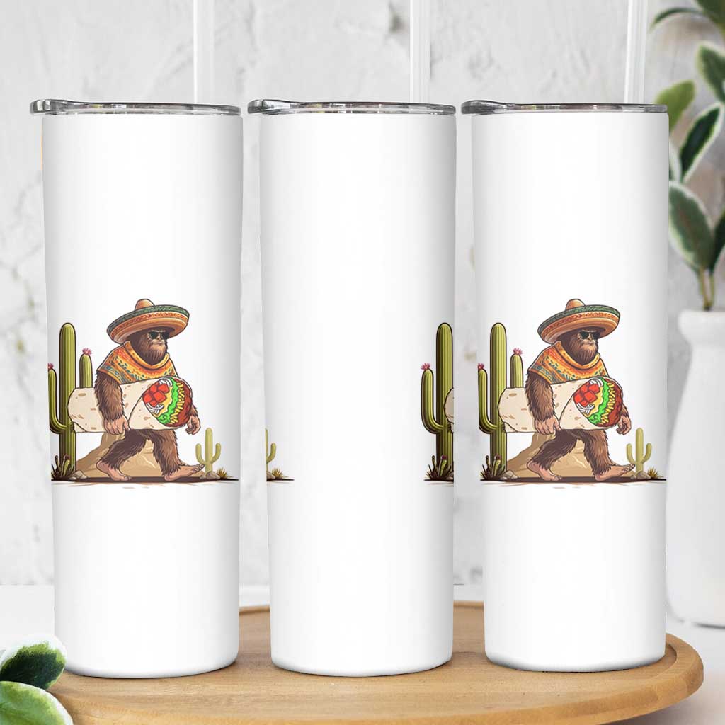 Funny Cinco De Mayo Bigfoot Burrito Lover Gift Skinny Tumbler