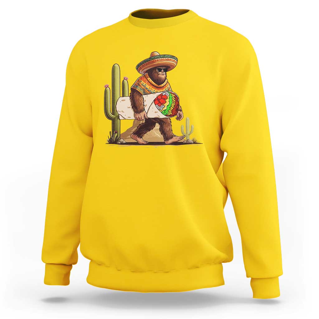 Funny Cinco De Mayo Bigfoot Burrito Lover Gift Sweatshirt