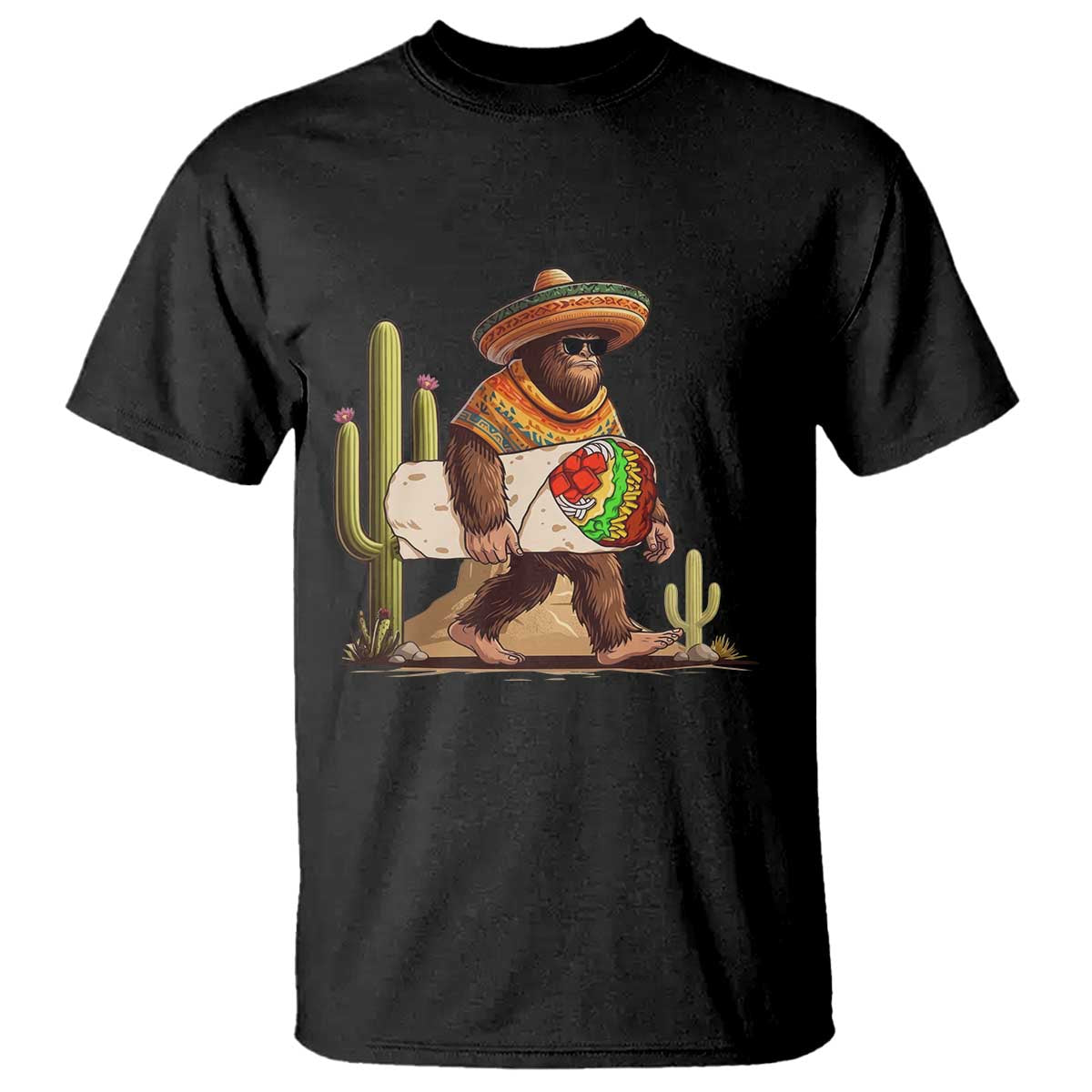 Funny Cinco De Mayo Bigfoot Burrito Lover Gift T Shirt