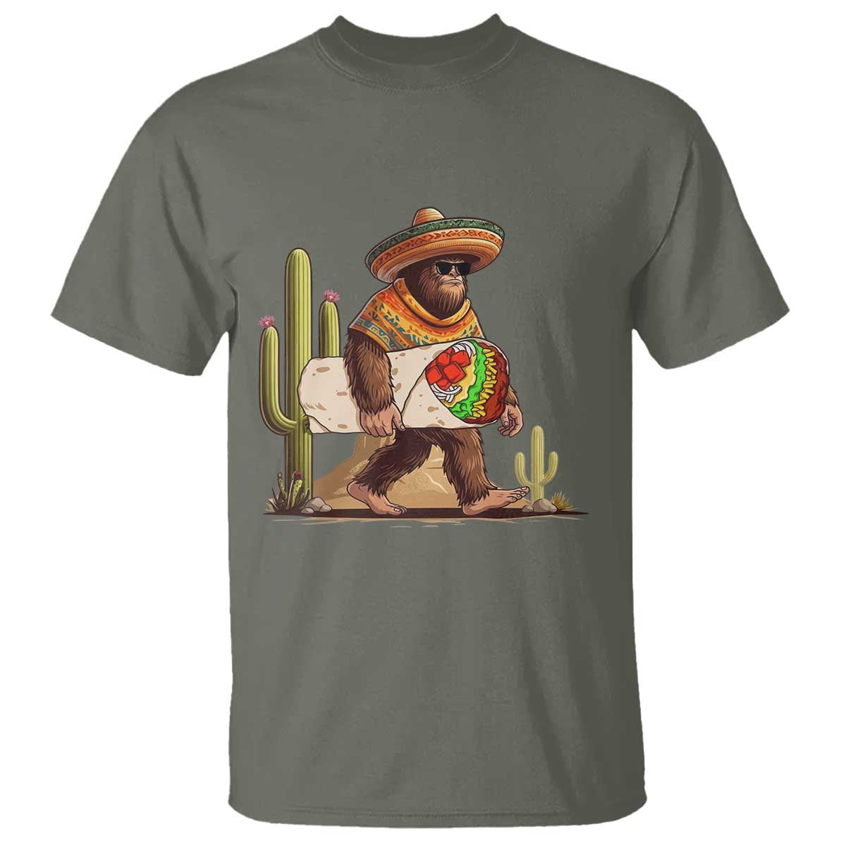 Funny Cinco De Mayo Bigfoot Burrito Lover Gift T Shirt