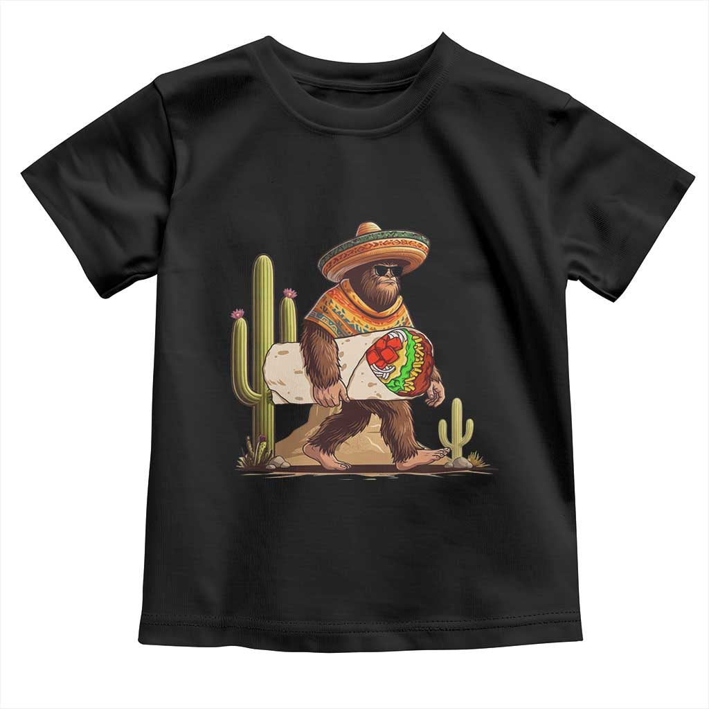 Funny Cinco De Mayo Bigfoot Burrito Lover Gift Toddler T Shirt