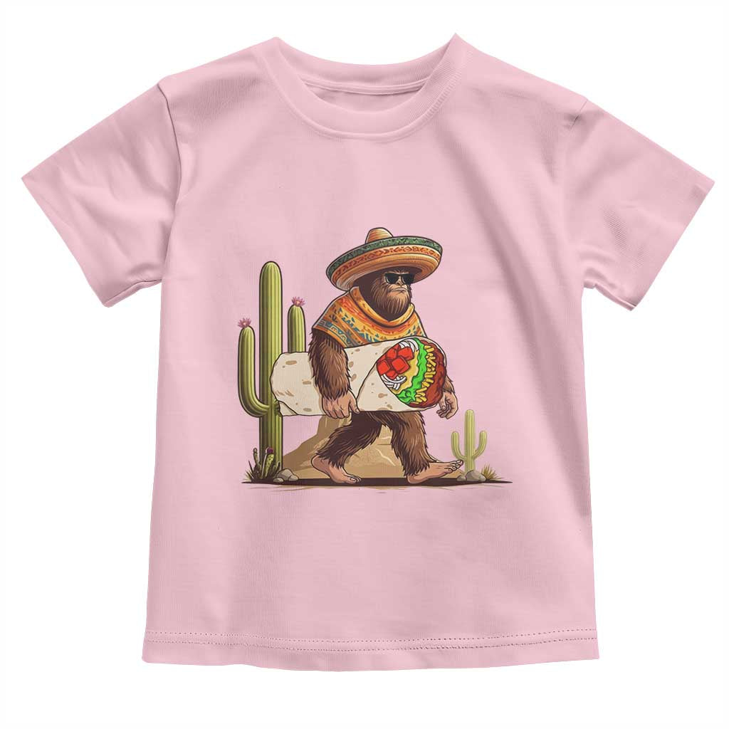 Funny Cinco De Mayo Bigfoot Burrito Lover Gift Toddler T Shirt