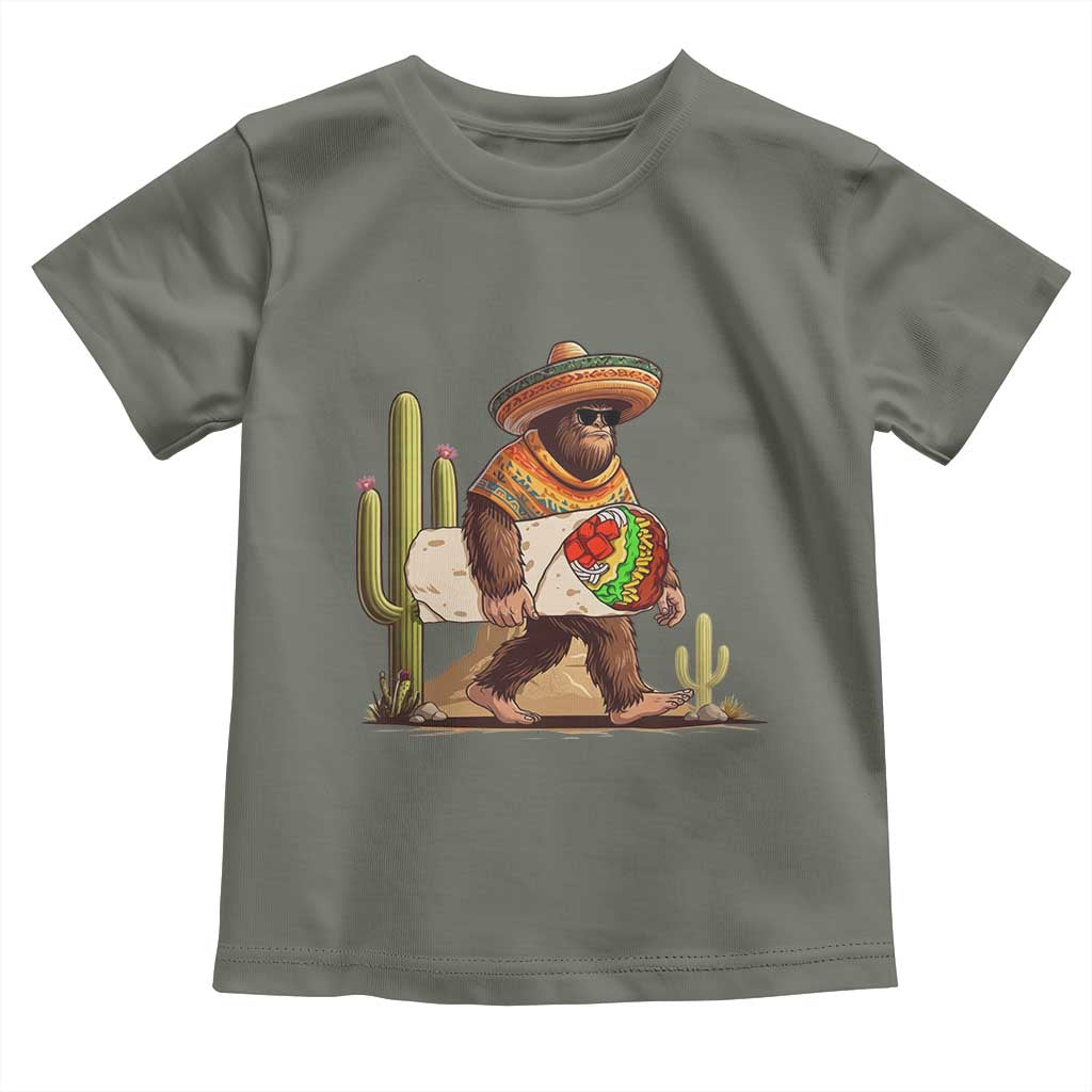 Funny Cinco De Mayo Bigfoot Burrito Lover Gift Toddler T Shirt