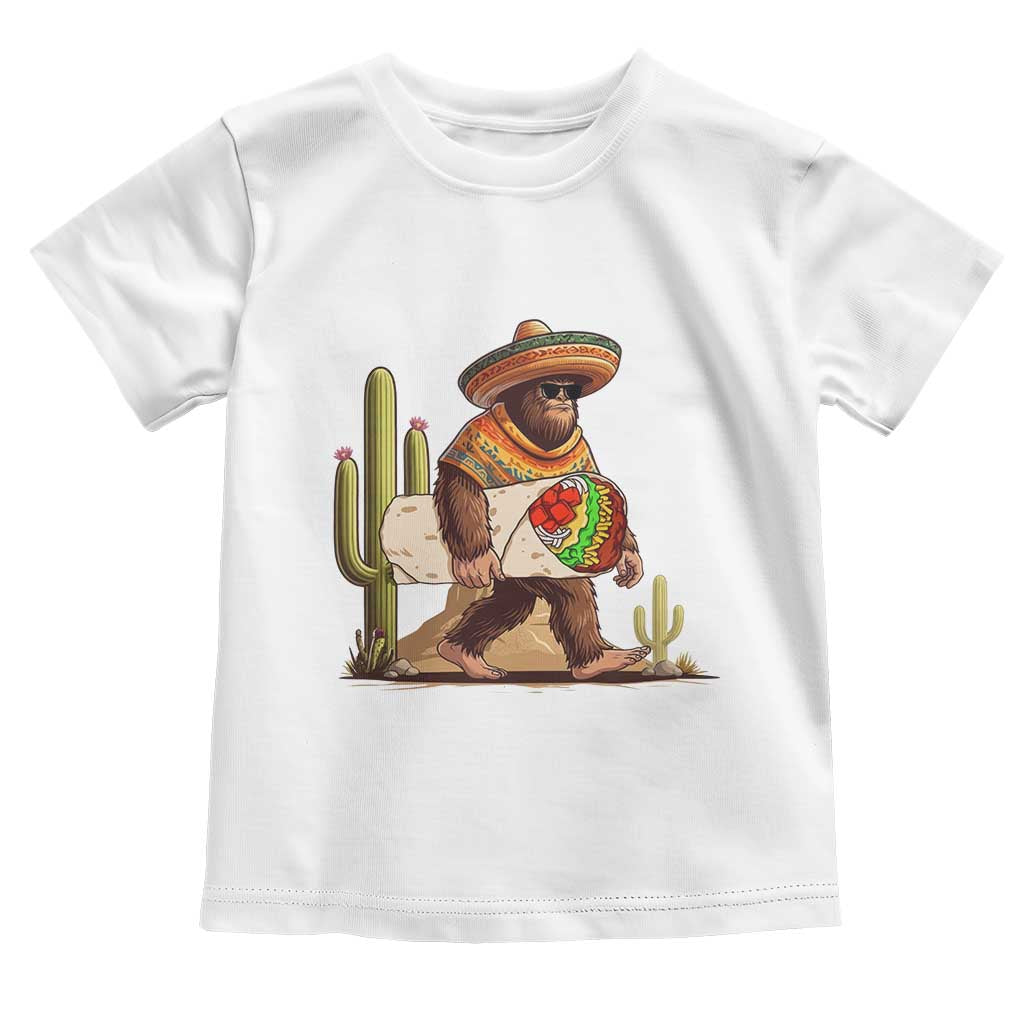 Funny Cinco De Mayo Bigfoot Burrito Lover Gift Toddler T Shirt