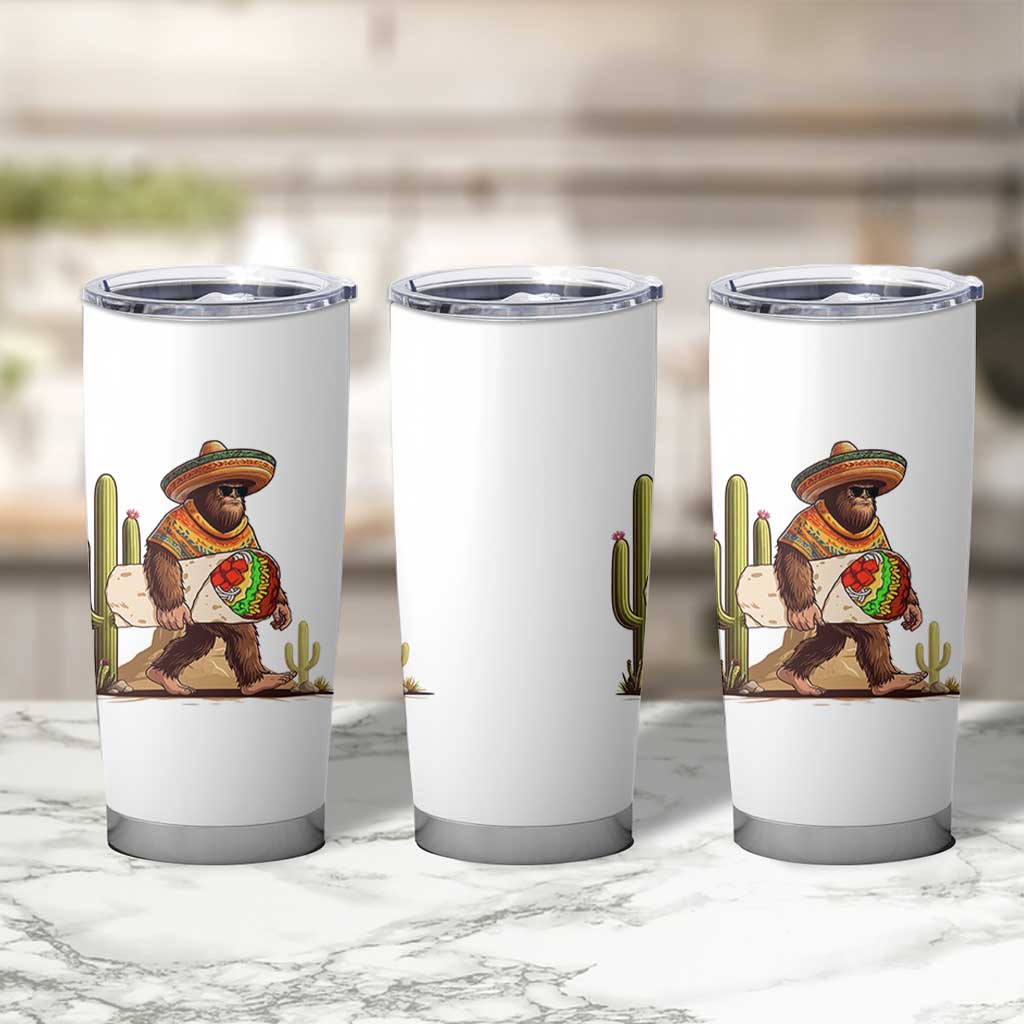 Funny Cinco De Mayo Bigfoot Burrito Lover Gift Tumbler Cup