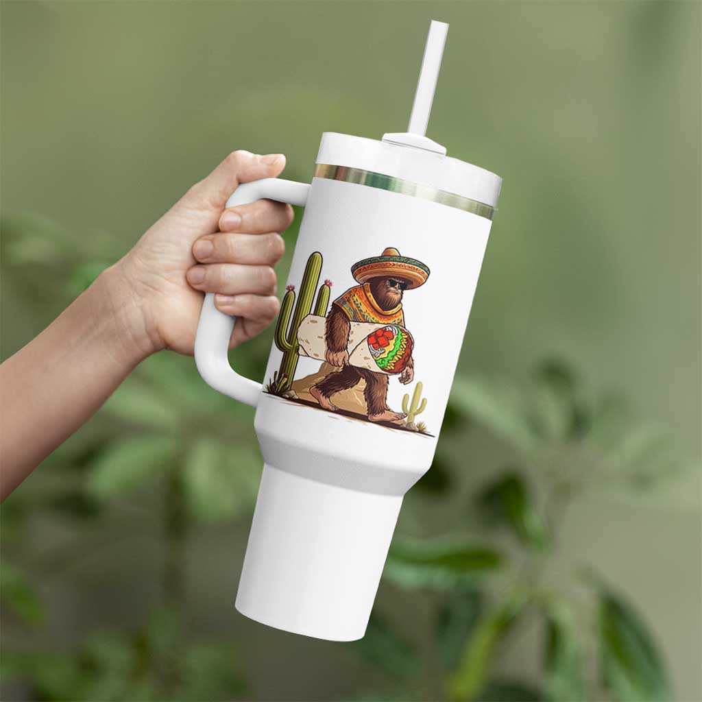 Funny Cinco De Mayo Bigfoot Burrito Lover Gift Tumbler With Handle