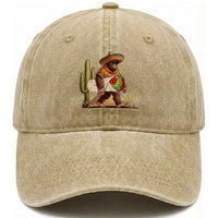 Funny Cinco De Mayo Bigfoot Burrito Lover Gift Washed Cotton Baseball Cap
