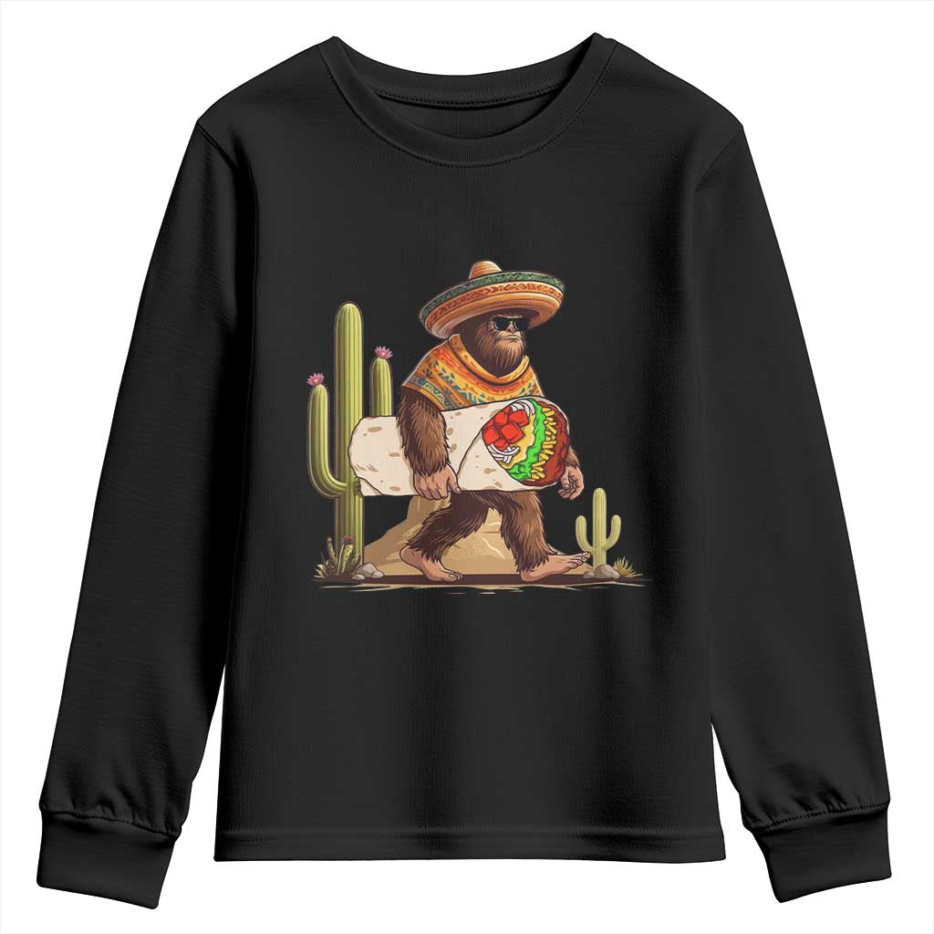 Funny Cinco De Mayo Bigfoot Burrito Lover Gift Youth Sweatshirt