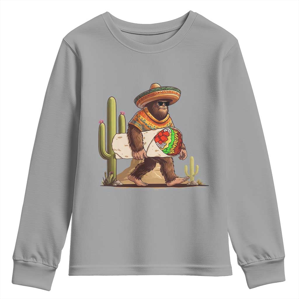Funny Cinco De Mayo Bigfoot Burrito Lover Gift Youth Sweatshirt