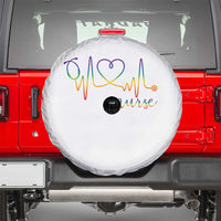 Nurse Heartbeat Rainbow Heart LGBTQ Pride Spare Tire Cover Medical Professional Support