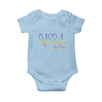Nurse Heartbeat Rainbow Heart LGBTQ Pride Baby Onesie Medical Professional Support