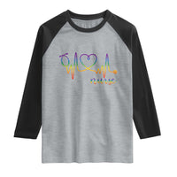 Nurse Heartbeat Rainbow Heart LGBTQ Pride Raglan Shirt Medical Professional Support