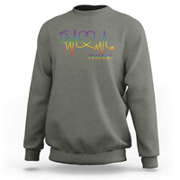 Nurse Heartbeat Rainbow Heart LGBTQ Pride Sweatshirt Medical Professional Support