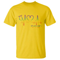 Nurse Heartbeat Rainbow Heart LGBTQ Pride T Shirt Medical Professional Support
