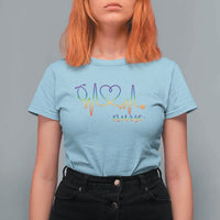 Nurse Heartbeat Rainbow Heart LGBTQ Pride T Shirt For Women Medical Professional Support