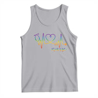 Nurse Heartbeat Rainbow Heart LGBTQ Pride Tank Top Medical Professional Support