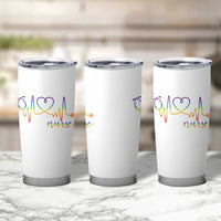 Nurse Heartbeat Rainbow Heart LGBTQ Pride Tumbler Cup Medical Professional Support