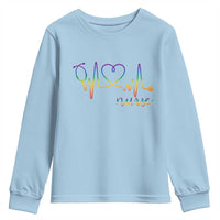 Nurse Heartbeat Rainbow Heart LGBTQ Pride Youth Sweatshirt Medical Professional Support