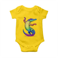 Funny Rainbow Gator LGBTQ Pride Support Baby Onesie