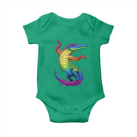 Funny Rainbow Gator LGBTQ Pride Support Baby Onesie