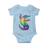 Funny Rainbow Gator LGBTQ Pride Support Baby Onesie