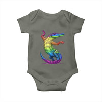 Funny Rainbow Gator LGBTQ Pride Support Baby Onesie