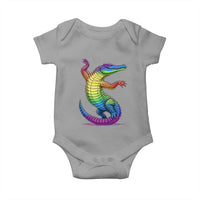 Funny Rainbow Gator LGBTQ Pride Support Baby Onesie