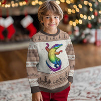 Funny Rainbow Gator LGBTQ Pride Support Ugly Christmas Sweater