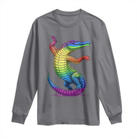 Funny Rainbow Gator LGBTQ Pride Support Long Sleeve Shirt